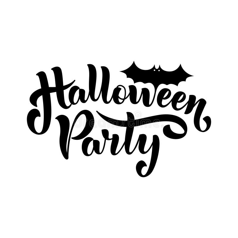 Happy Halloween Party Lettering for Your Design, Illustration on a
