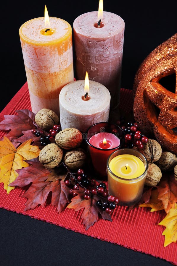Happy Halloween party table centerpiece - vertical. royalty free stock images Happy Halloween party table centerpiece - vertical. royalty free stock images