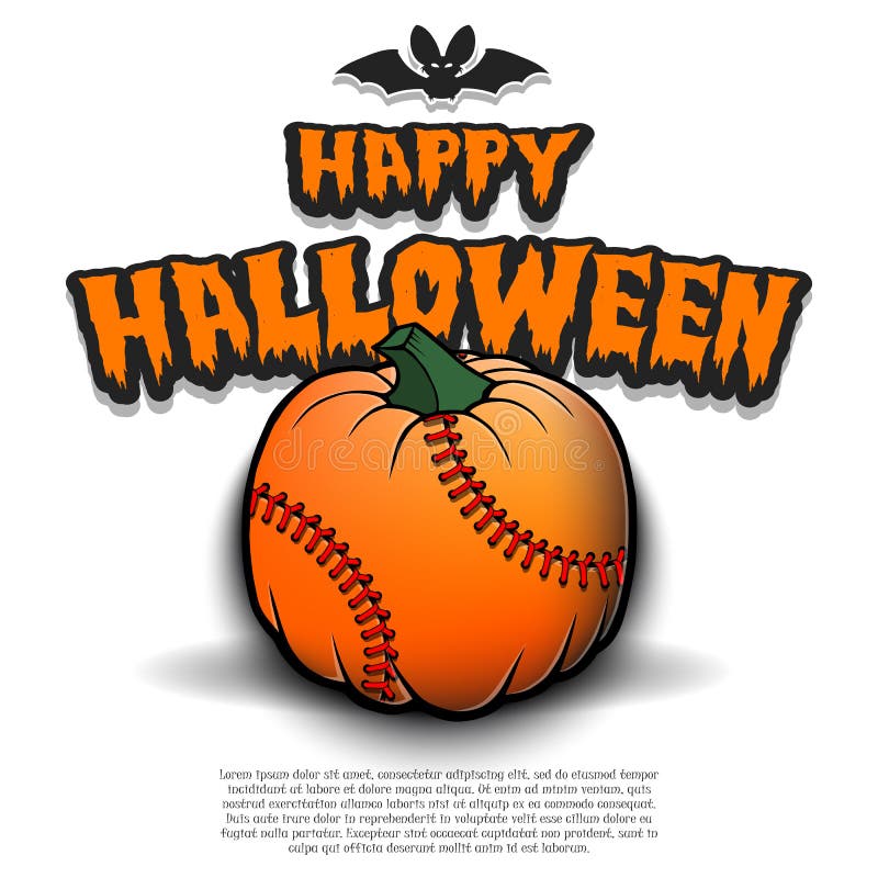 Download Happy Halloween. Baseball Ball Pumpkin Stock Vector ...