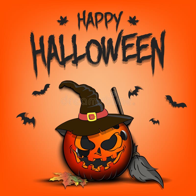 Happy Halloween. Bowling Ball As Pumpkin Stock Vector Illustration of