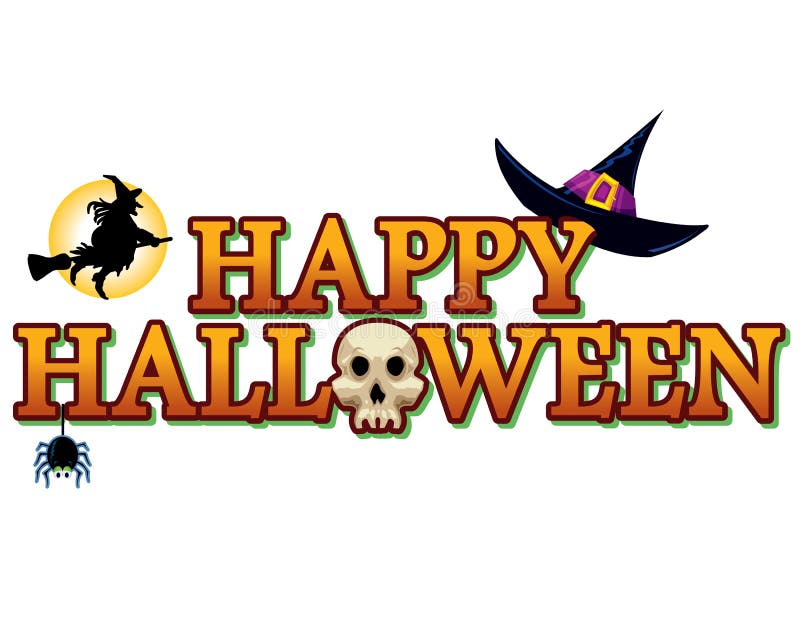 Happy Halloween Title stock illustration. Illustration of black - 10576948