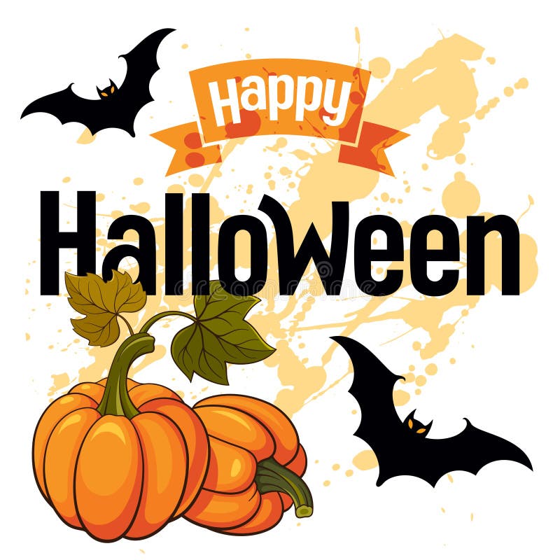Happy Halloween vector card