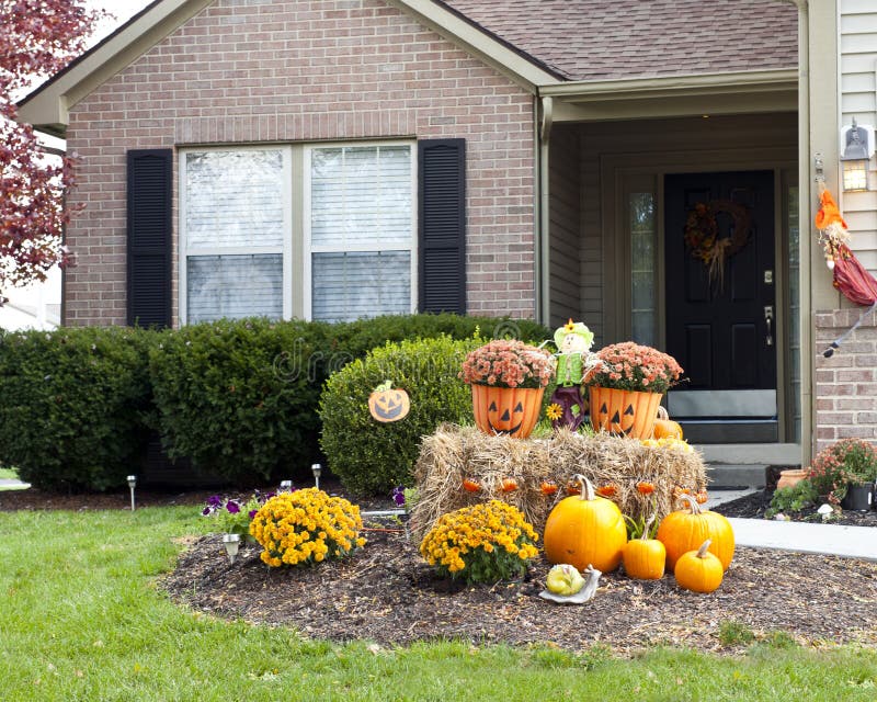 Happy Halloween Welcome Home Stock Photo - Image of house, brick: 73607740