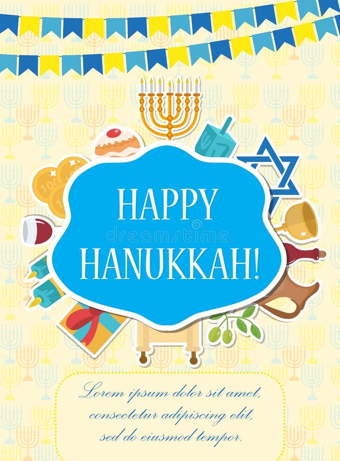 Happy Hanukkah Greeting Card, Flyer, Poster. Template for Your ...