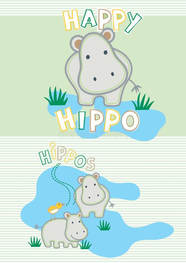Happy hippo. stock vector. Illustration of happy, hippopotamus 36576163