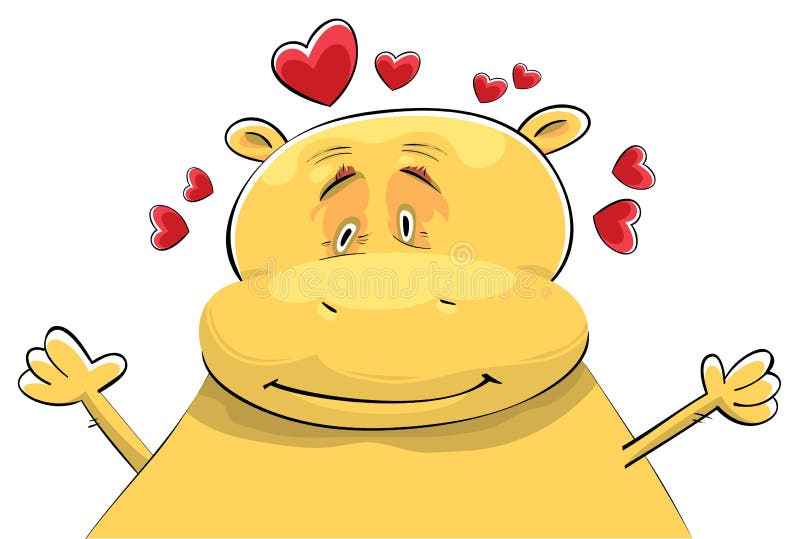 Happy Hippopotamus in Love