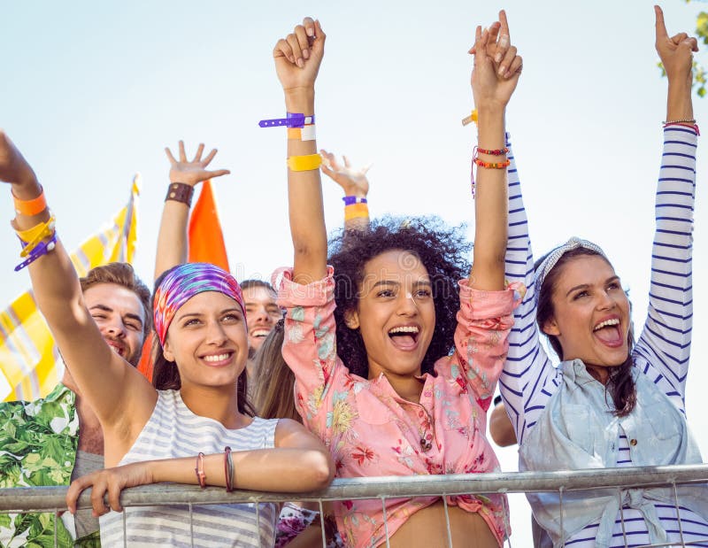 Happy hipsters listening to live music stock images Happy hipsters listening to live music stock images