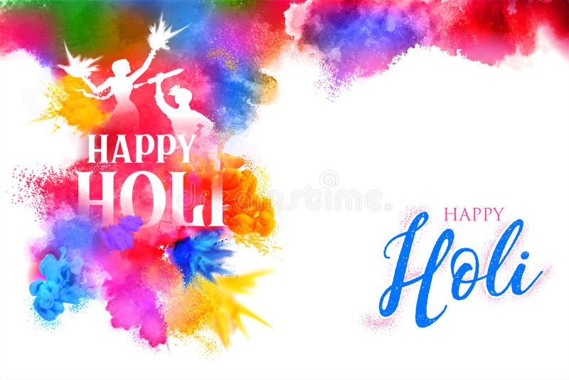 Happy Holi Background Card Design For Color Festival Of India