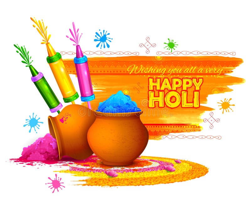 Happy Holi Background for Festival of Colors Celebration Greetings Stock  Vector - Illustration of powder, holi: 85774329