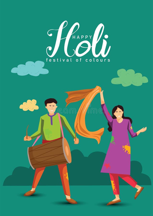 Happy Holi Indian Festival. Cartoon Young Couple Playing Holi on Colorful Costume Stock Vector - Illustration of group, graphic: 211487877 Happy Holi Indian Festival. Cartoon Young Couple Playing Holi on Colorful Costume Stock Vector - Illustration of group, graphic: 211487877