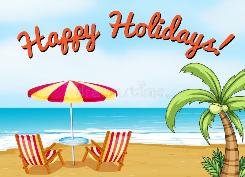 Happy Holidays stock vector. Illustration of noone, ocean ...