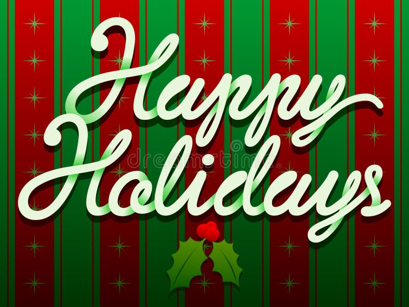Happy Holidays Christmas Text vector illustration