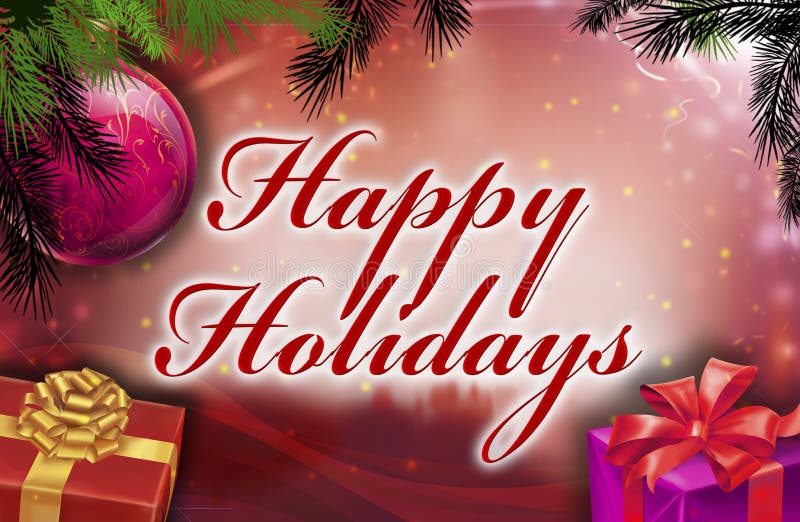 Happy holidays wishes stock illustration