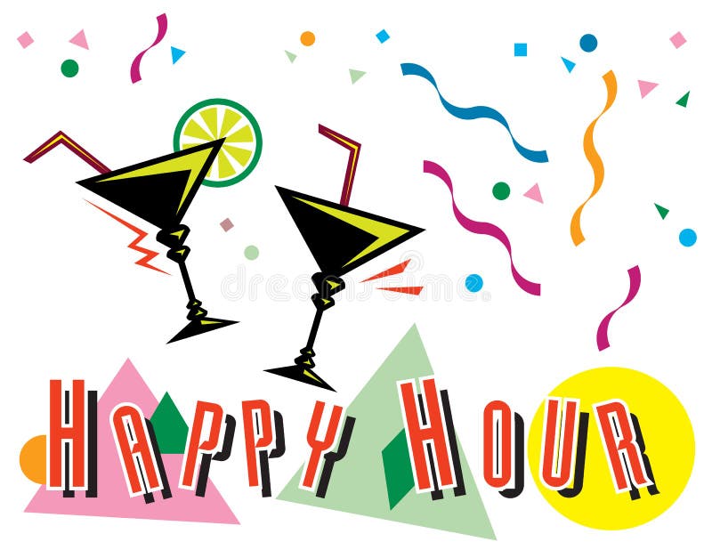 Happy hour alcohol sketch stock vector. Illustration of doodle 29802368