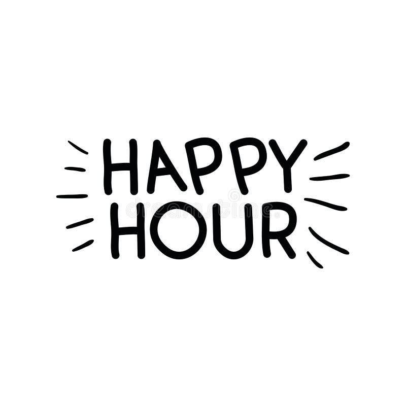 Happy hour label icon stock vector. Illustration of graphic 142079567