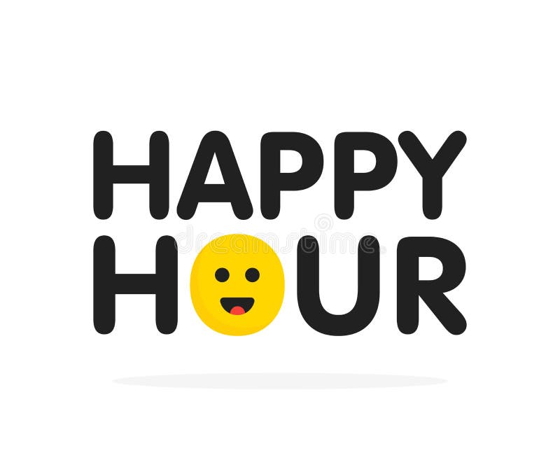 Happy hour with emoticon stock vector. Illustration of colorful 41308238