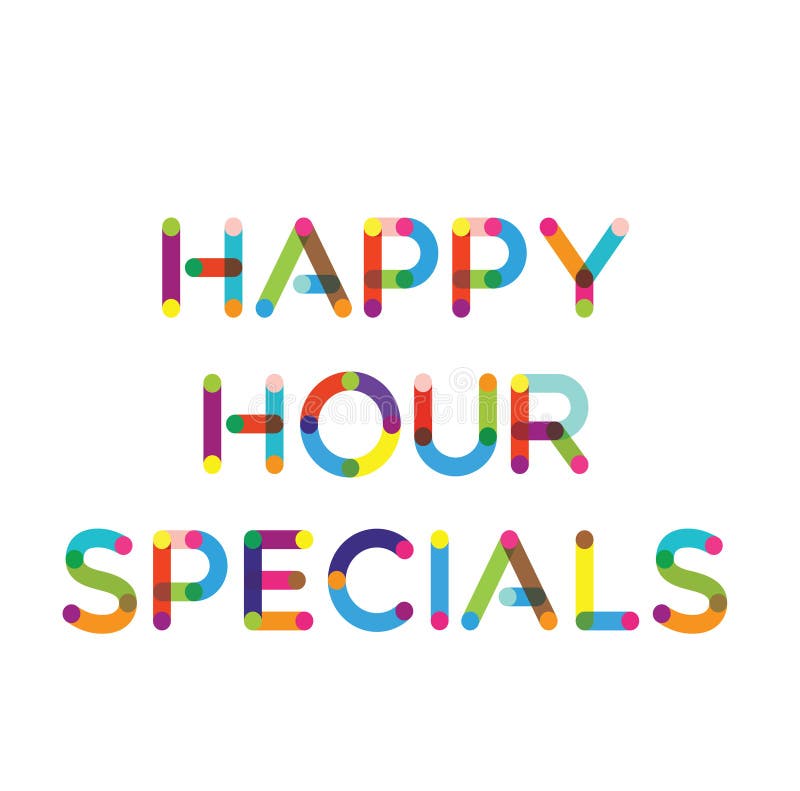 Happy hour specials stamp stock vector. Illustration of designated