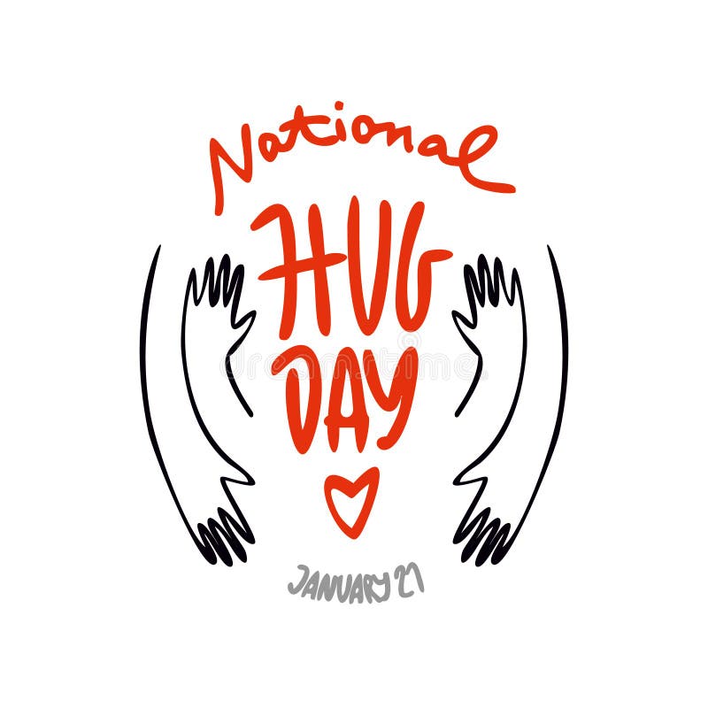 Happy Hug Day. Illustration of a Banner for National Hug Day. Hands