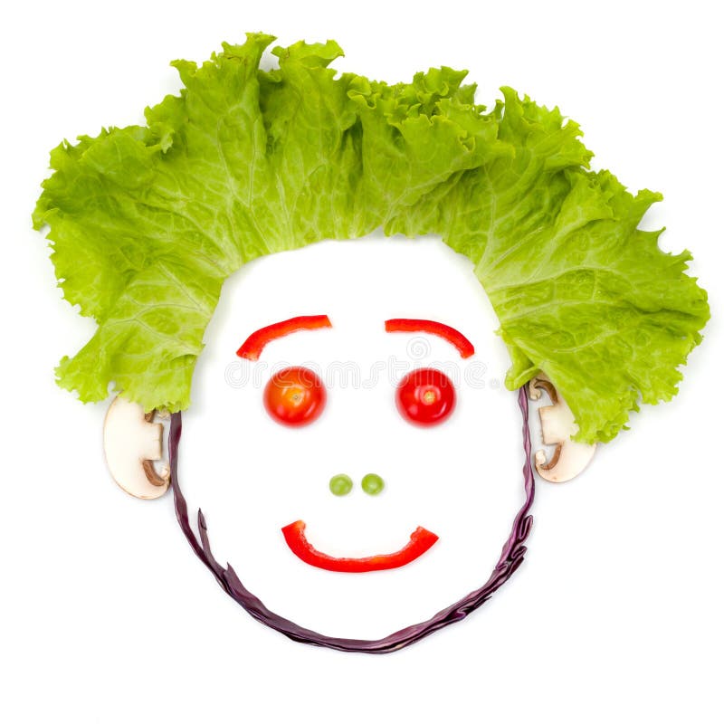 Happy Human Head Made of Vegetables Stock Image Image of leaf