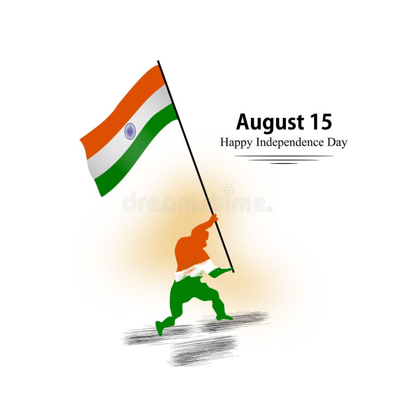 Happy Independence Day of India. Greeting Card. Vector and Illustration ...