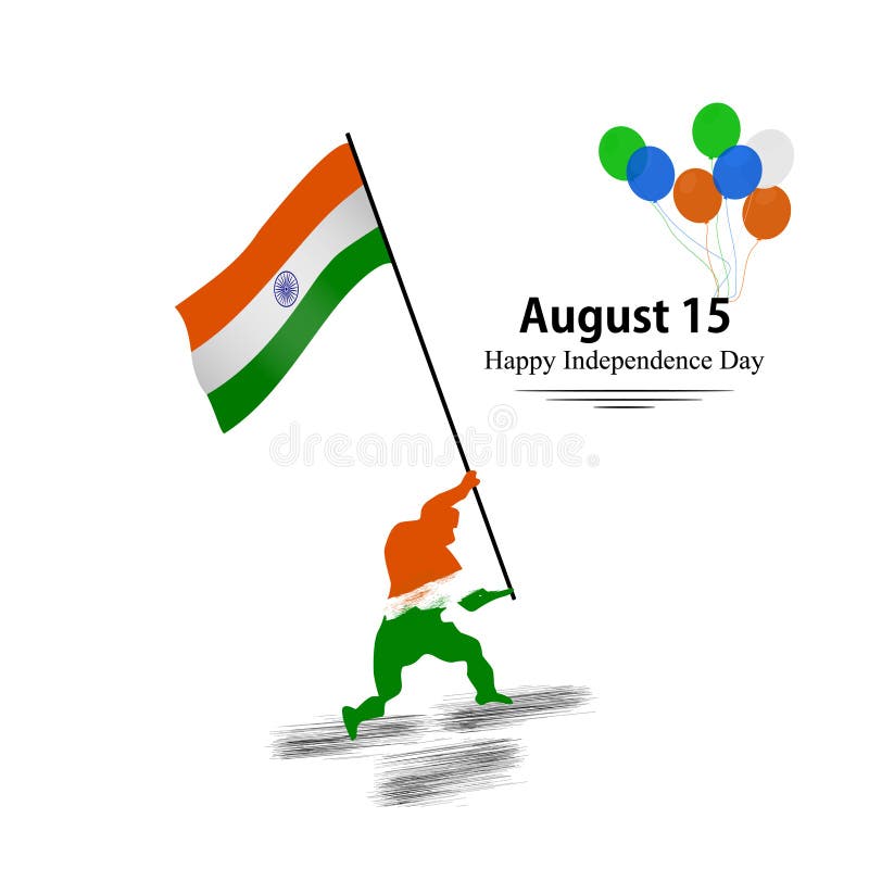Happy Independence Day India. Greeting Card. Vector and Illustration Stock  Vector - Illustration of dancer, asian: 120635944