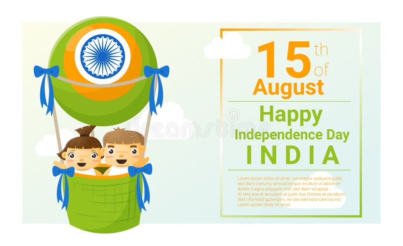 Happy Independence Day India 15th of August Stock Vector - Illustration of  cartoon, cute: 72903207