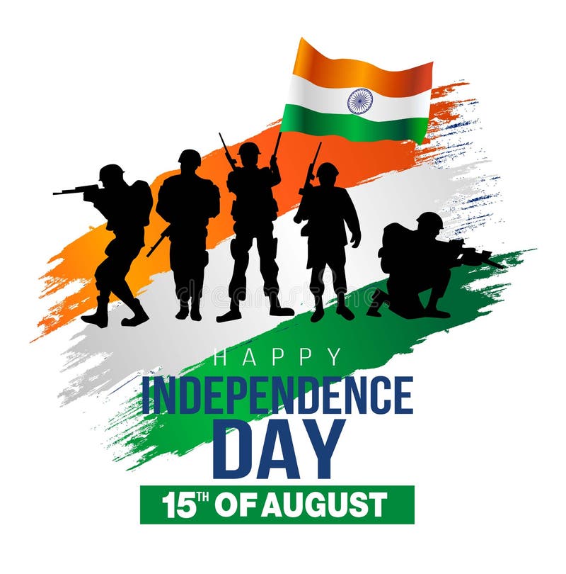Happy Independence Day India. Vector Illustration of Indian Army with Flag  Stock Vector - Illustration of military, creative: 191557323