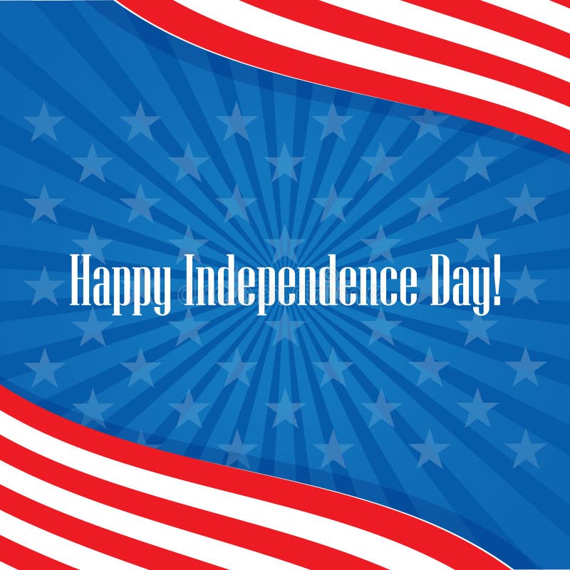 Happy Independence Day USA! Greeting Card. Stock Vector Illustration