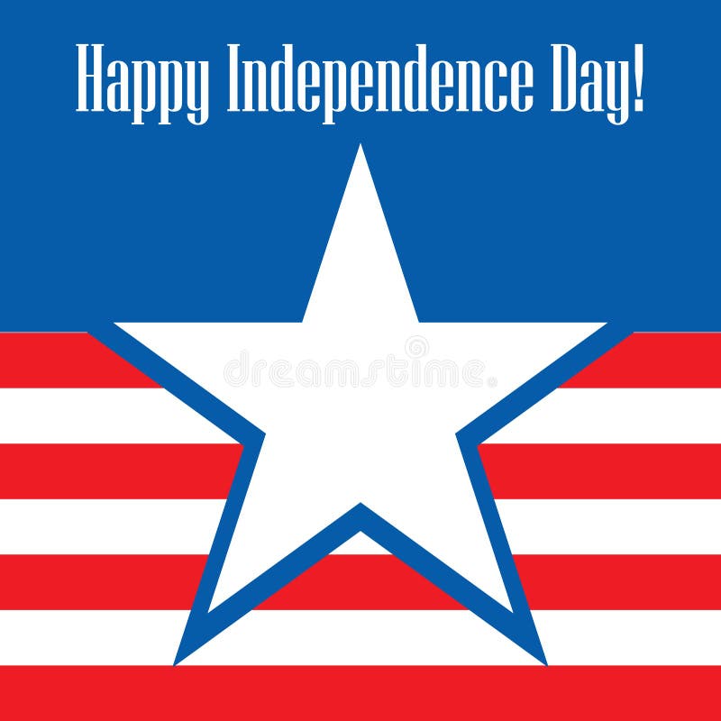 Happy Independence Day USA! Greeting Card. Stock Vector Illustration