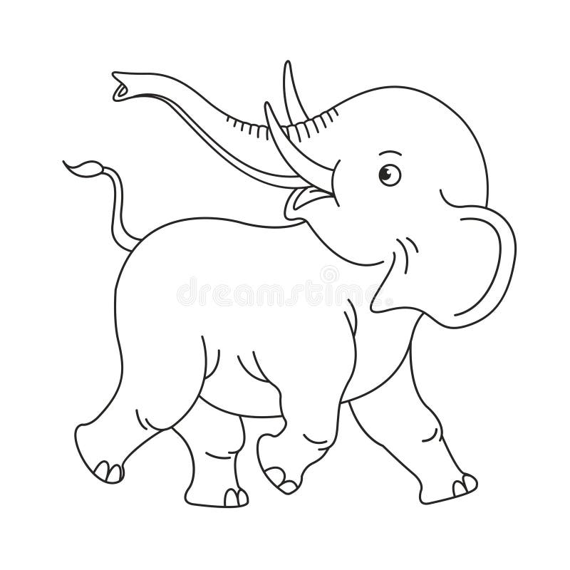 Download Baby Elephant. Outline Drawing Stock Vector - Illustration ...