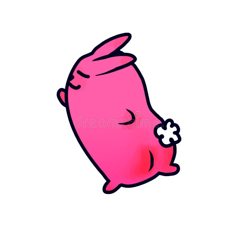 Happy Jelly Bunny. Pink sticker. Pink Bunny Stickers. vector illustration Happy Jelly Bunny. Pink sticker. Pink Bunny Stickers. vector illustration