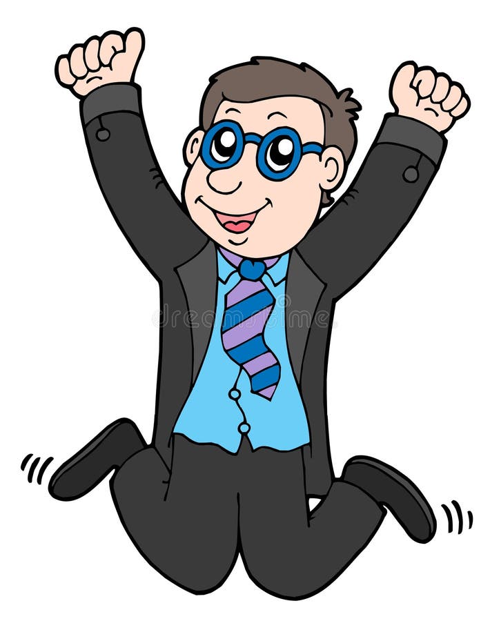 Happy jumping businessman 2 royalty free illustration