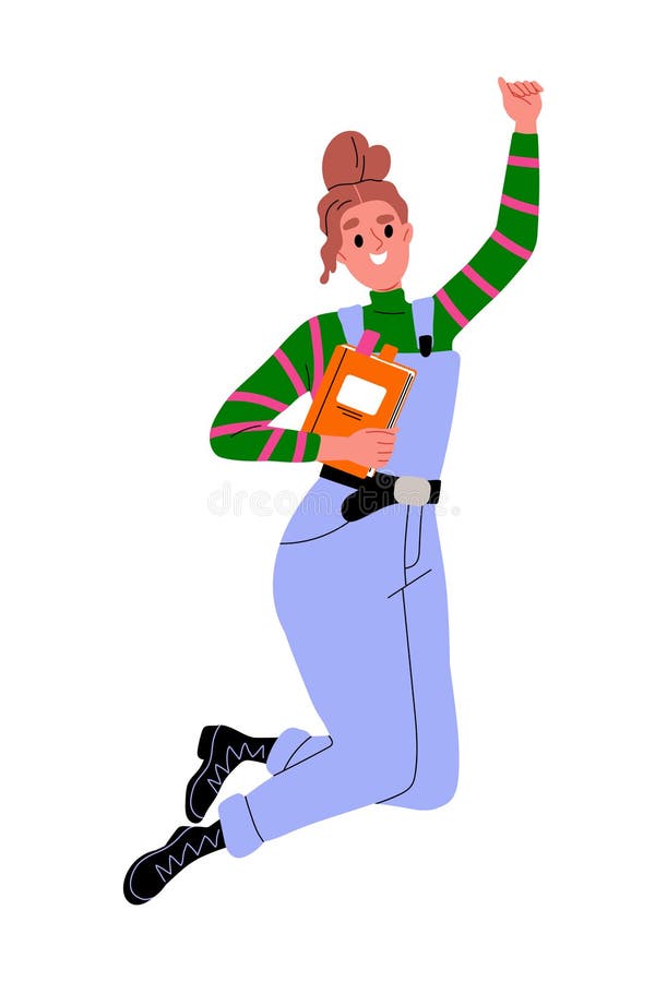 Happy jumping student vector concept vector illustration