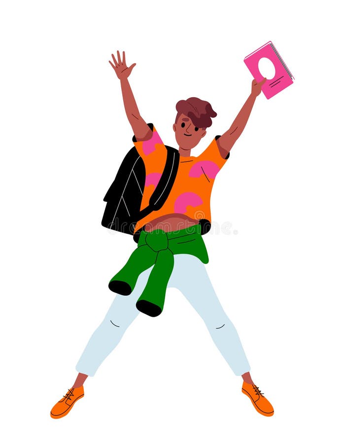 Happy jumping student vector concept vector illustration