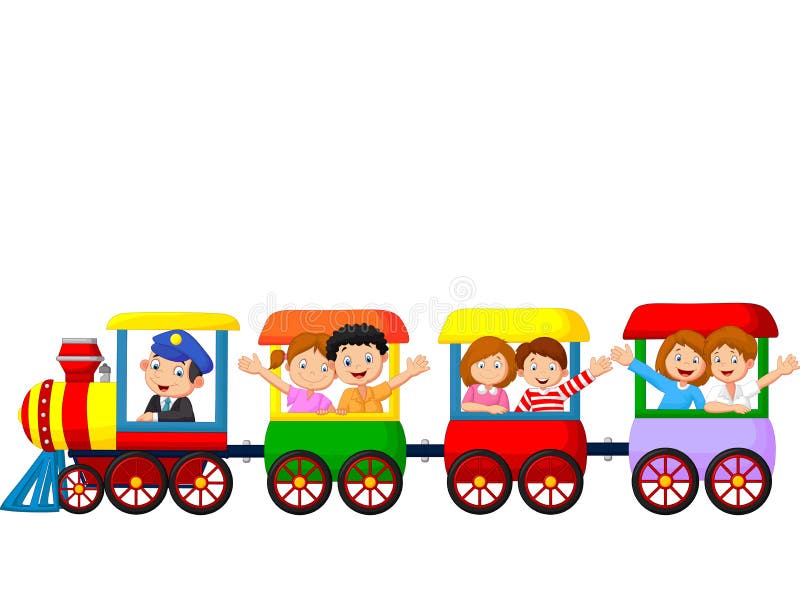 Happy Kids Cartoon on a Colorful Train Stock Vector - Illustration of driver, people: 50763640 Happy Kids Cartoon on a Colorful Train Stock Vector - Illustration of driver, people: 50763640