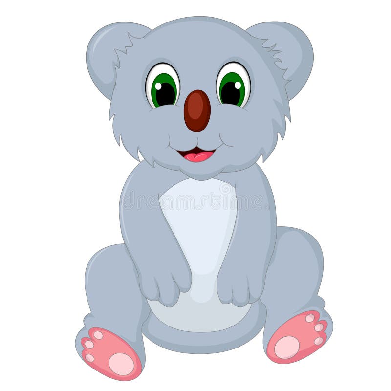 Happy Koala Cartoon Sitting Stock Illustration Illustration of