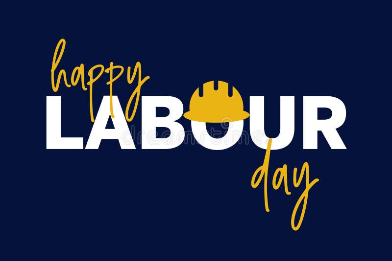 Happy Labour Day Calligraphy Hand Lettering on White Background. Holiday in Canada Typography Poster Stock Illustration - Illustration of sign, flag: 212192906