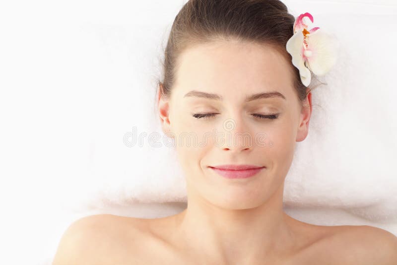 Happy Lady Relaxing In Massage Salon Stock Image Image Of Beauty Body 30728847