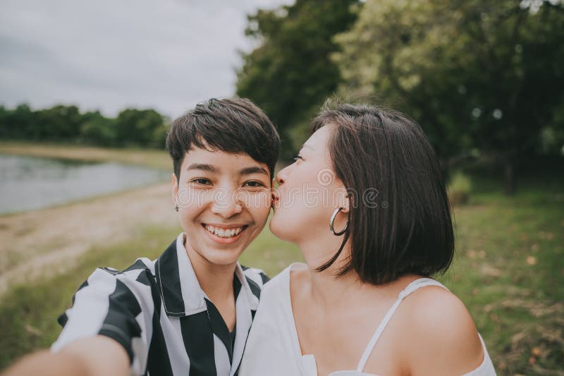 Lesbian Asians Kissing