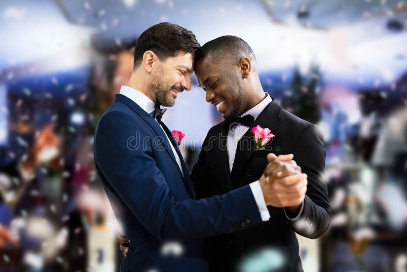 Lgbt Gay Couple Toast Water After Exercise Stock Image Image Of