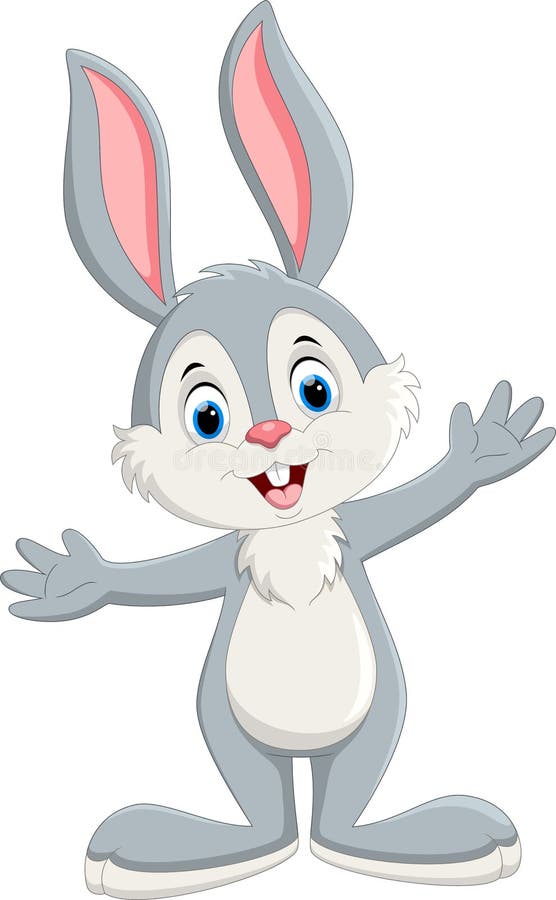 Happy little bunny cartoon stock illustration. Illustration of animal -  94309722