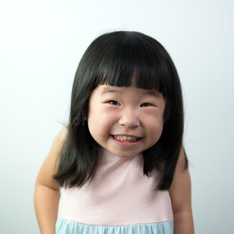 Happy Little Girl with Funny Face Stock Photo - Image of emotion, cute ...