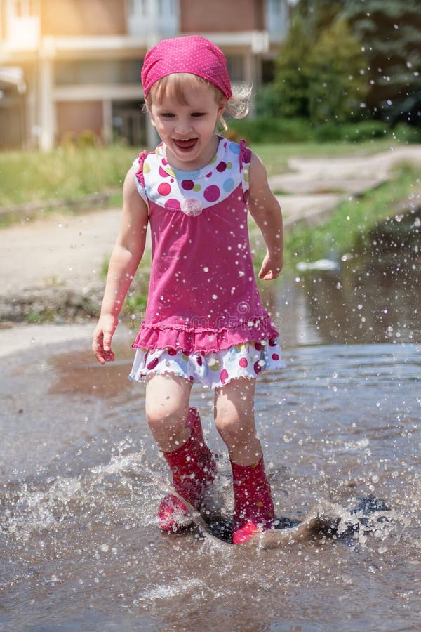 Girls Wearing Rain Boots