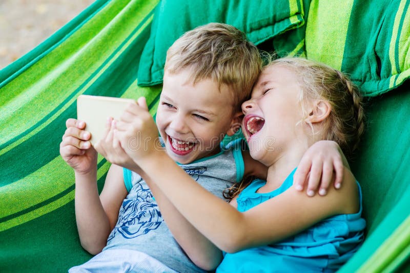Happy little kids brother and siste stock photography Happy little kids brother and siste stock photography