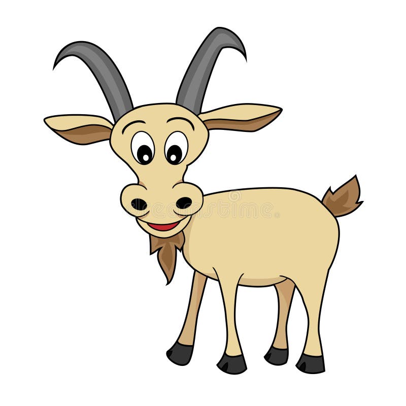 A Happy Looking Cartoon Goat Stock Vector - Illustration of mammal ...