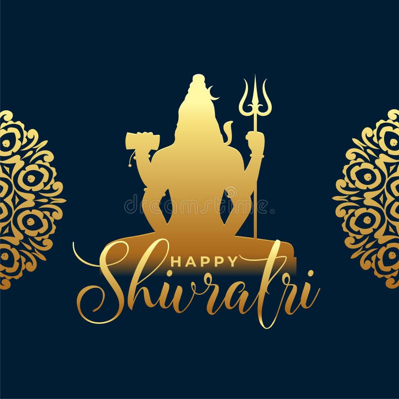 Happy Lord Shiva Maha Shivratri Golden Greeting Card Design Stock Vector Illustration Of 5454
