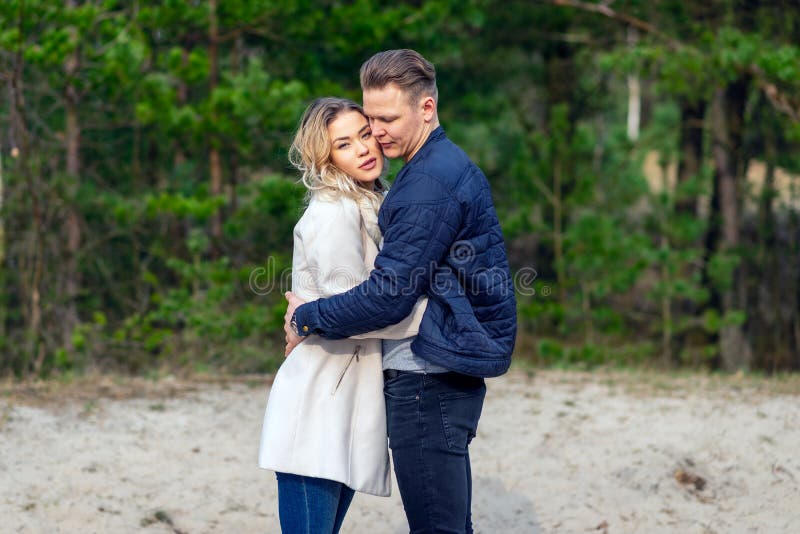 Happy Loving Couple Enjoying Of Happiness Love And Tenderness Dating Romance Couple Hugging In
