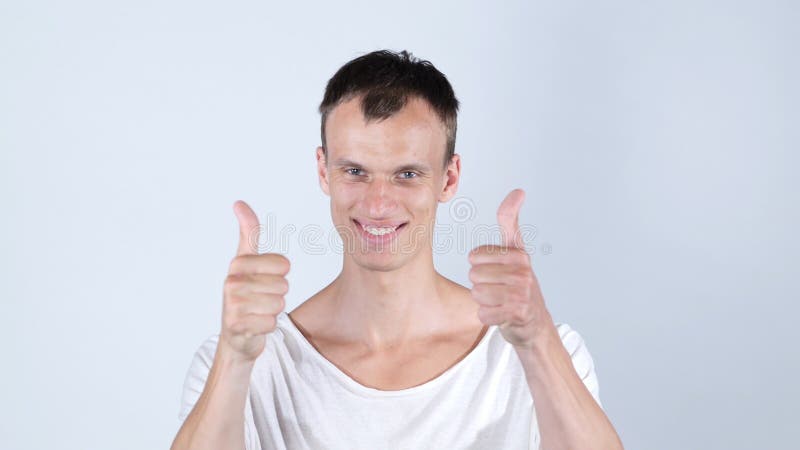 Happy Man With Beaming Smile Showing Thumb Up Stock Image Image Of