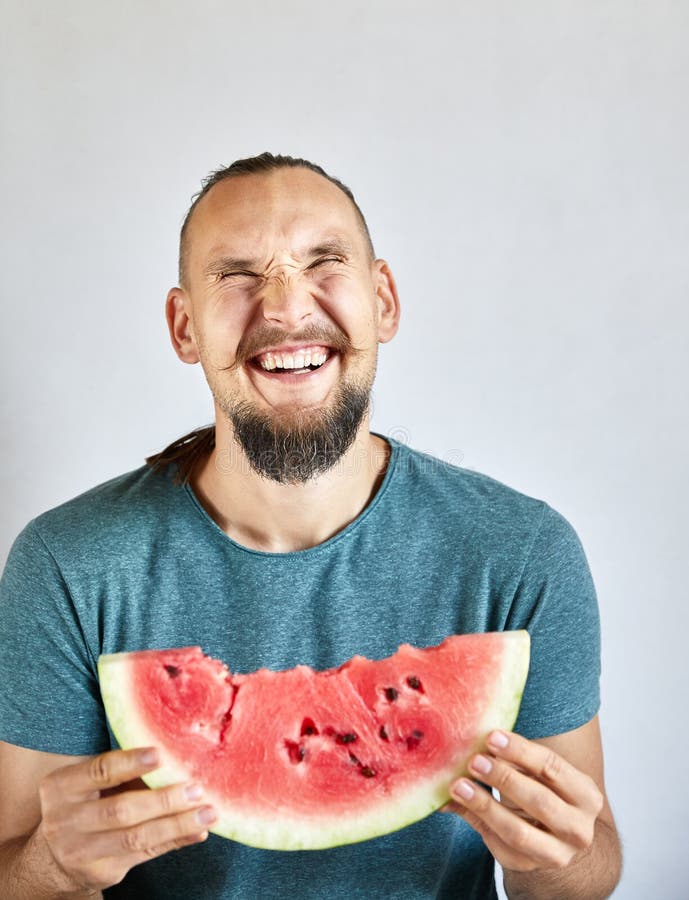 Melon Munching stock image. Image of eating, licking, amusing - 8013381