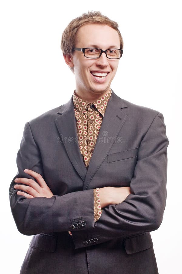 Happy Man In Suit With Glasses Stock Image Image 13602189